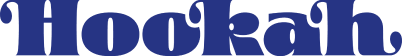 The Hookah's blog full logo in dark blue.