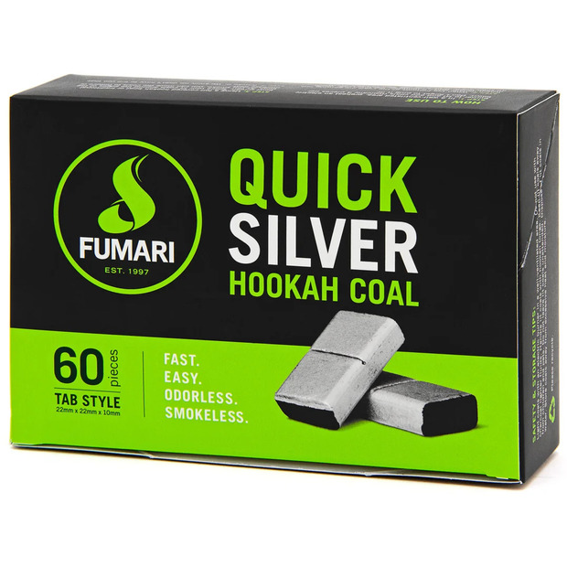 Fumari Quick Silver Hookah Coal 22mm 60pcs
